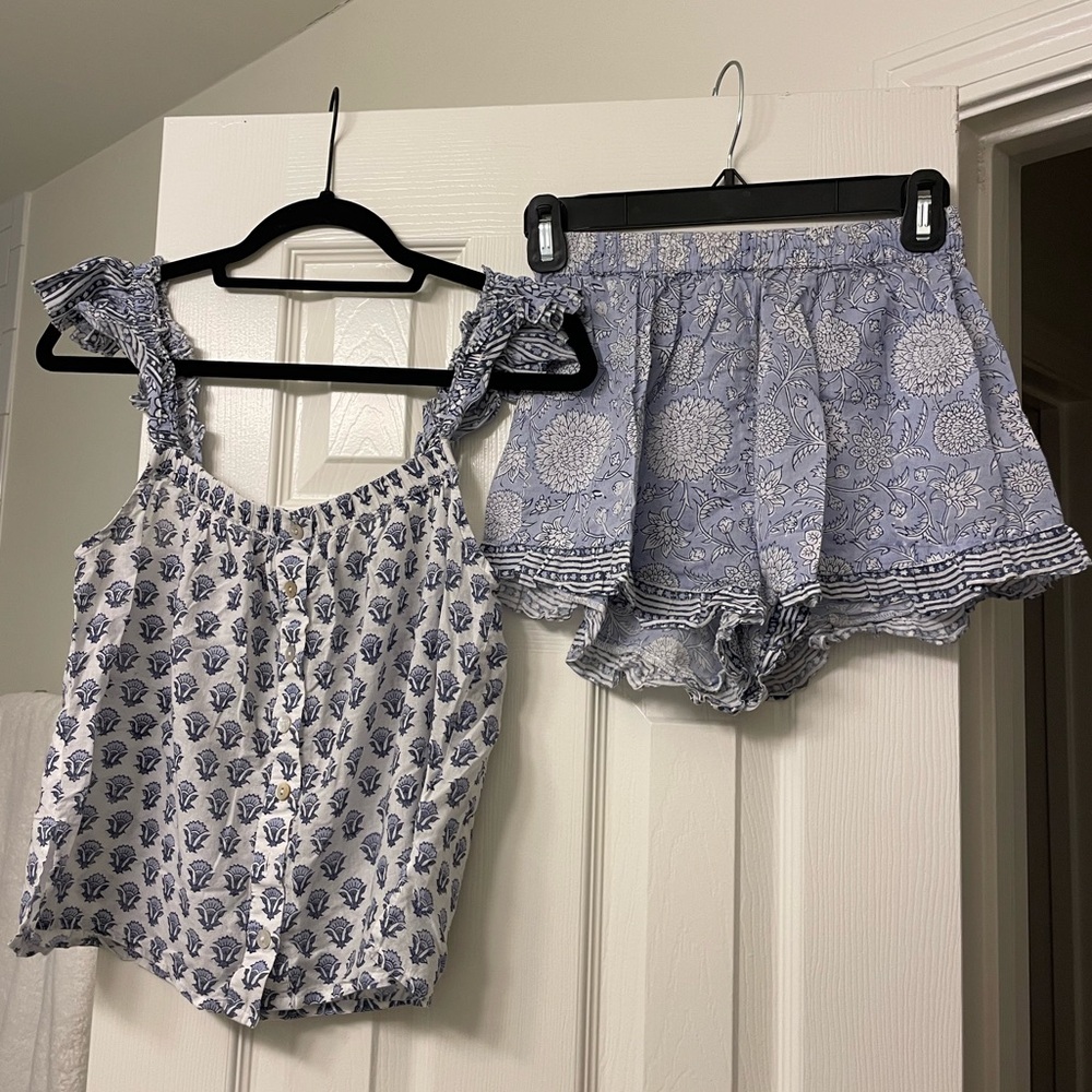 Cleobella Ruffled Cami Pajama Set in Hydrangea - Picture 5 of 15